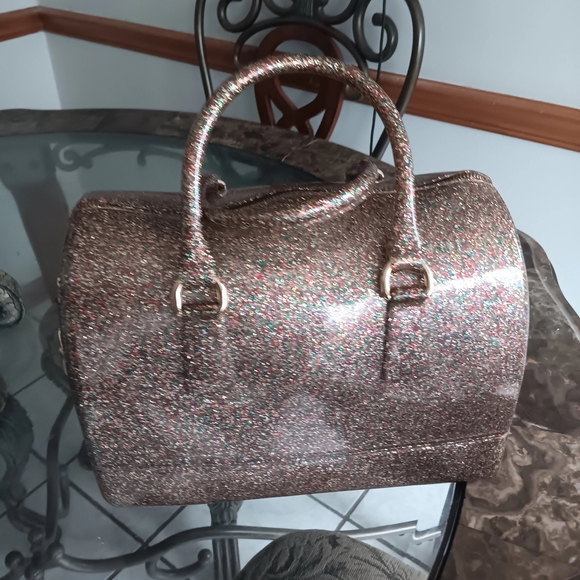 Furla Handbags - Furla Glitter Dome Satchel - Rose Multi Glitter